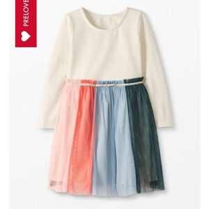 Hanna Andersson Long Sleeve Rainbow Dress In Soft Tulle